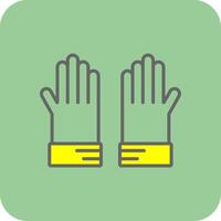 handschoen gevulde geel icoon vector
