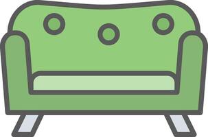 sofa lijn gevulde licht icoon vector