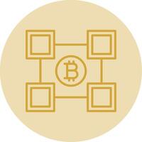 blockchain blockchain lijn geel cirkel icoon vector