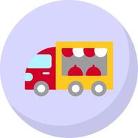 voedsel vrachtauto vlak bubbel icoon vector