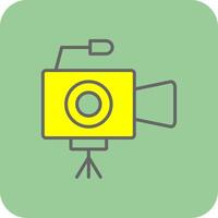 camera gevulde geel icoon vector