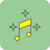 muziek- gevulde geel icoon vector