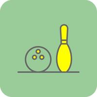 bowling gevulde geel icoon vector