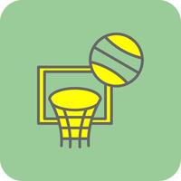 basketbal gevulde geel icoon vector