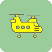helikopter gevulde geel icoon vector