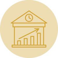 huis waarde omhoog lijn geel cirkel icoon vector