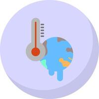 globaal opwarming vlak bubbel icoon vector