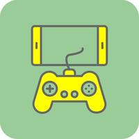 mobiel spel gevulde geel icoon vector