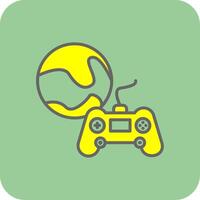 gaming gevulde geel icoon vector