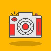 dslr camera gevulde schaduw icoon vector