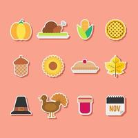 Thanksgiving platte icoon collectie vector