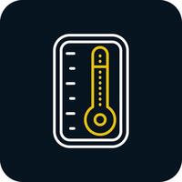 thermometer lijn rood cirkel icoon vector