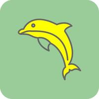 dolfijn gevulde geel icoon vector