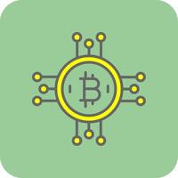 bitcoin bitcoin gevulde geel icoon vector