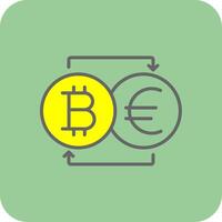 bitcoin wisselaar gevulde geel icoon vector