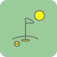 golf gevulde geel icoon vector