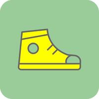 ondersteuning schoenen gevulde geel icoon vector