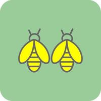 bijen gevulde geel icoon vector