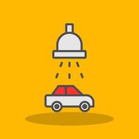 auto wassen onderhoud gevulde schaduw icoon vector