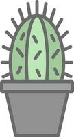 cactus lijn gevulde licht icoon vector