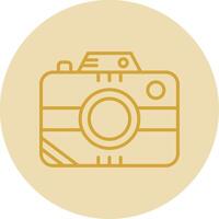 foto camera lijn geel cirkel icoon vector
