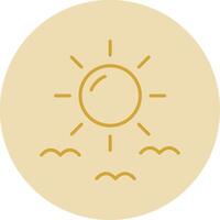 zon lijn geel cirkel icoon vector