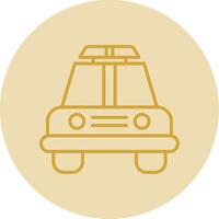 Politie auto lijn geel cirkel icoon vector