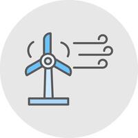 wind energie lijn gevulde licht icoon vector