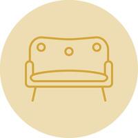 sofa lijn geel cirkel icoon vector