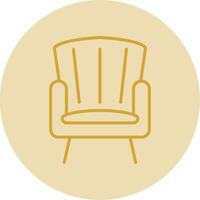 fauteuil lijn geel cirkel icoon vector