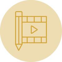 film bewerken lijn geel cirkel icoon vector