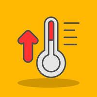 thermometer gevulde schaduw icoon vector
