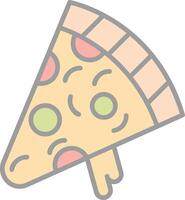pizza plak lijn gevulde licht icoon vector
