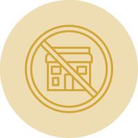 verboden teken lijn geel cirkel icoon vector