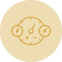 klokken lijn geel cirkel icoon vector