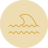 oceaan golven lijn geel cirkel icoon vector