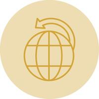 wereldwijd Verzending lijn geel cirkel icoon vector