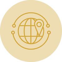 wereldwijd lijn geel cirkel icoon vector