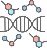 dna lijn gevulde licht icoon vector