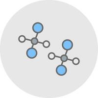 moleculen lijn gevulde licht icoon vector