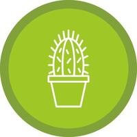 cactus lijn multi cirkel icoon vector