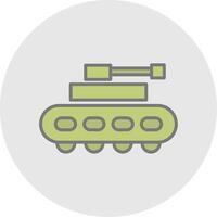 tank lijn gevulde licht icoon vector