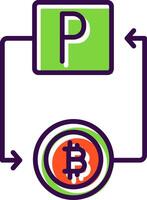 bitcoin PayPal gevulde ontwerp icoon vector