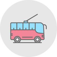 trolleybus lijn gevulde licht icoon vector