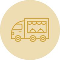 voedsel vrachtauto lijn geel cirkel icoon vector