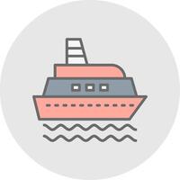 schip lijn gevulde licht icoon vector