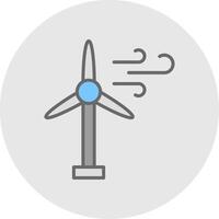 wind turbine lijn gevulde licht icoon vector