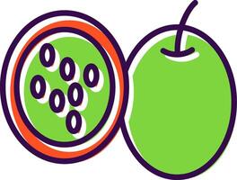 passie fruit gevulde ontwerp icoon vector