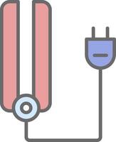 haar- stijltang lijn gevulde licht icoon vector