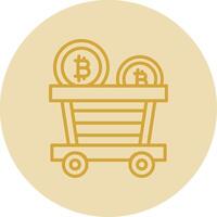 bitcoin trolley lijn geel cirkel icoon vector